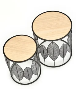 Zestaw 2 stolików Lifts czarny /