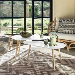 Zestaw 2 stolików Mileo L białe