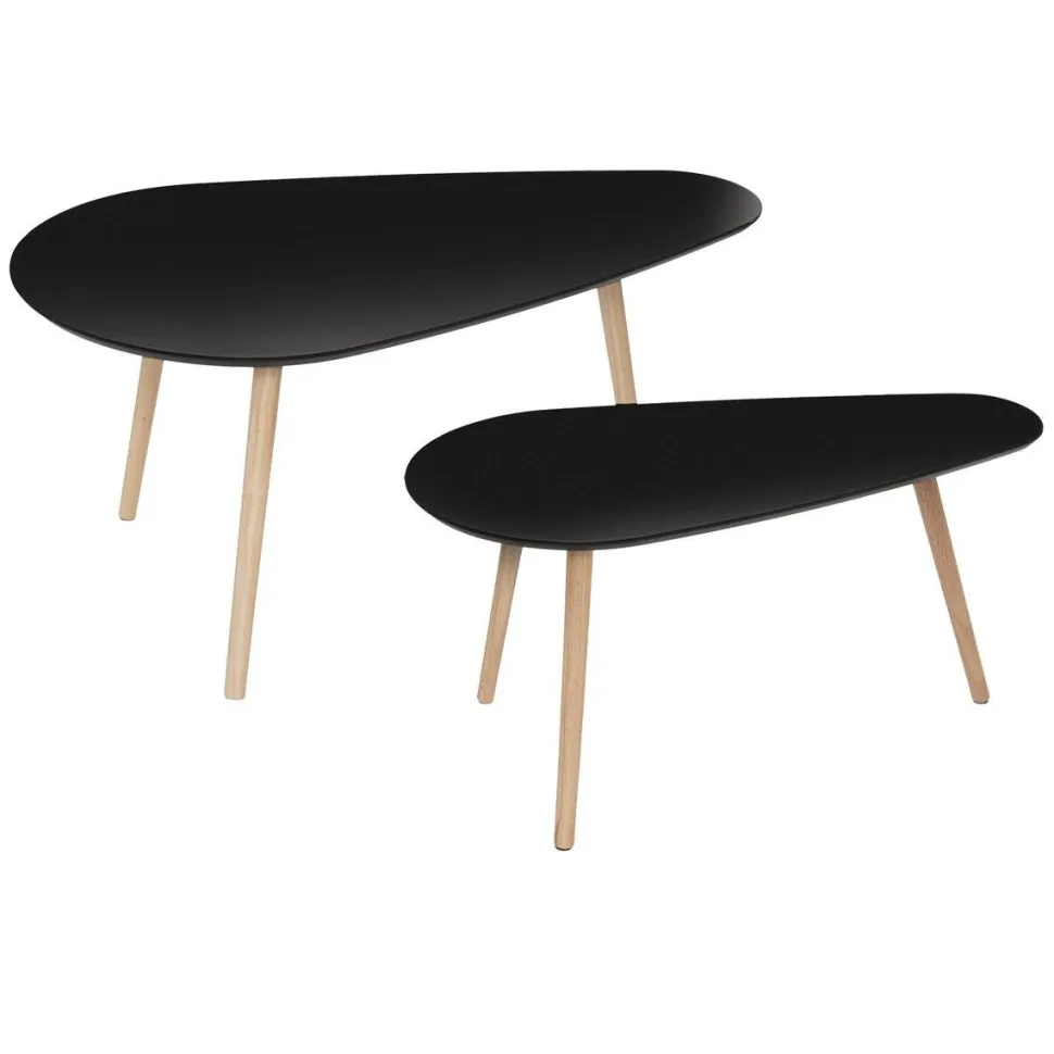 Zestaw 2 stolików Mileo L czarne