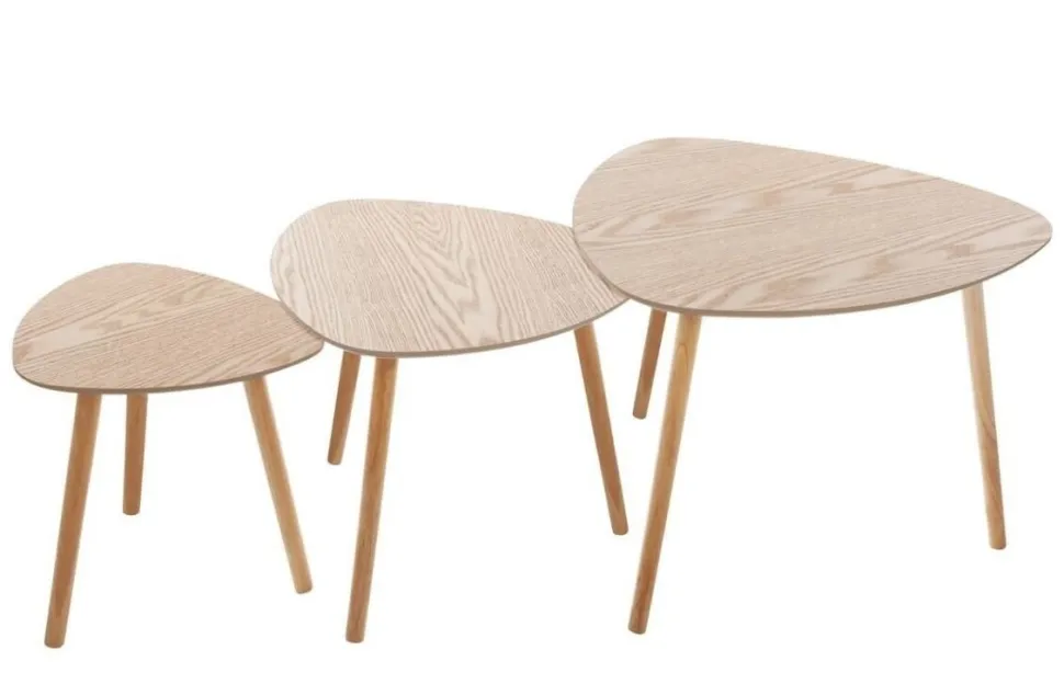 Zestaw 3 stolików Mileo S naturalnych