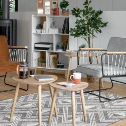 Zestaw 3 stolików Mileo S naturalnych