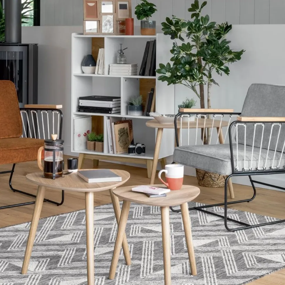 Zestaw 3 stolików Mileo S naturalnych