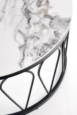 Zestaw 2 stolików Mimosa biały marmur /