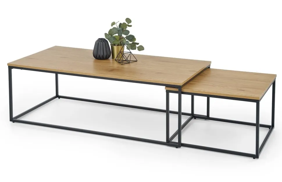 Zestaw 2 stolików Moxford dąb złoty /