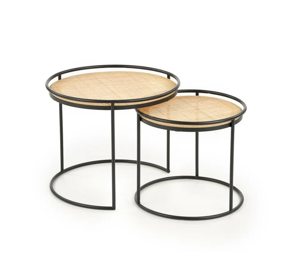 Zestaw 2 stolików Nabul czarny /