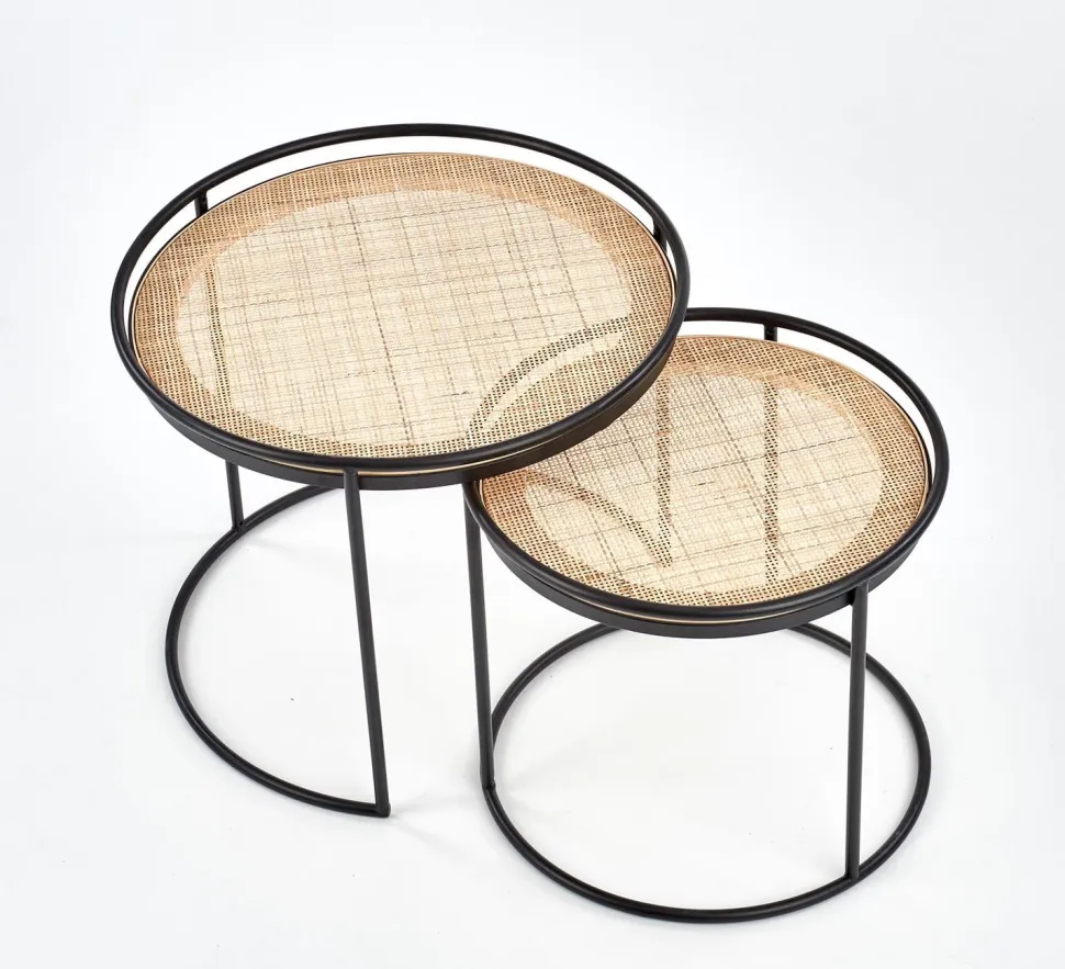 Zestaw 2 stolików Nabul czarny /