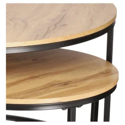 Zestaw 2 stolików Ruth naturalne/czarne