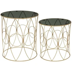 Zestaw 2 stolików Sacha złote
