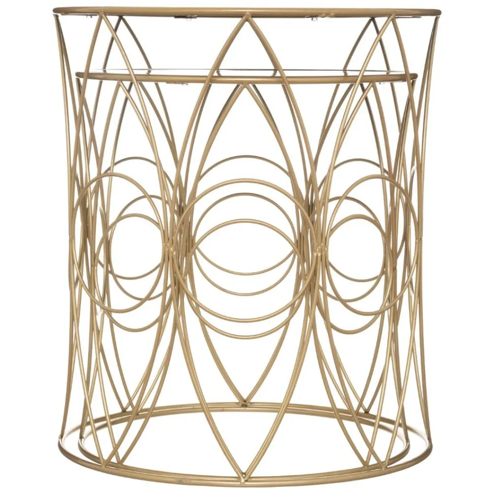 Zestaw 2 stolików Sacha złote