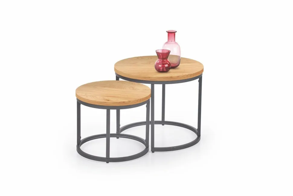 Zestaw 2 stolików Tabarka dąb złoty /