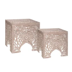 Zestaw 2 stolików Terre bielone