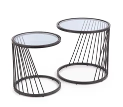 Zestaw 2 stolików Tornello czarny /