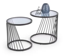 Zestaw 2 stolików Tornello czarny /