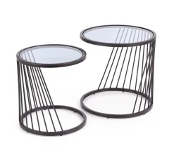 Zestaw 2 stolików Tornello czarny /