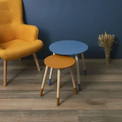 Zestaw 2 stolików Trundle niebieski i pomarańczowy