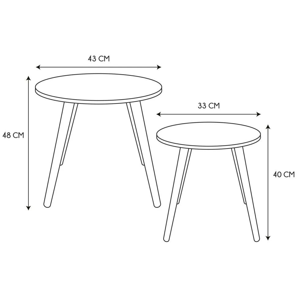 Zestaw 2 stolików Trundle niebieski i pomarańczowy