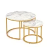 Zestaw 2 stolików Tunise marmur / złoty