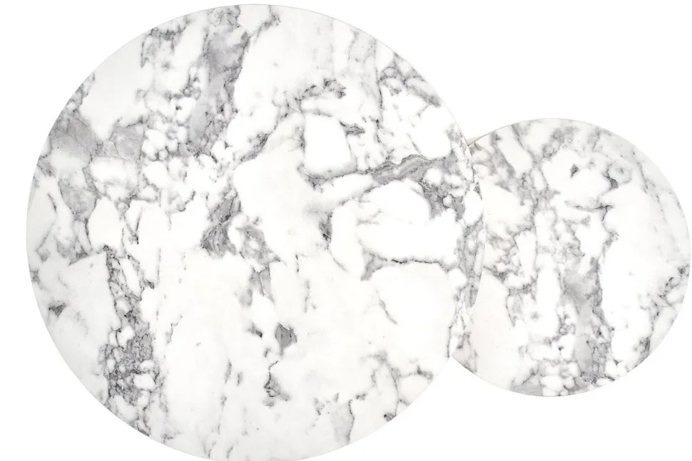 Zestaw 2 stolików Tunise marmur / złoty