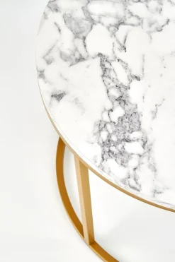 Zestaw 2 stolików Tunise marmur / złoty