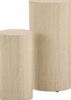 Zestaw 2 stolików wysokich Dice trawertyn