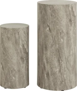 Zestaw 2 stolików wysokich Dice marmur  szary