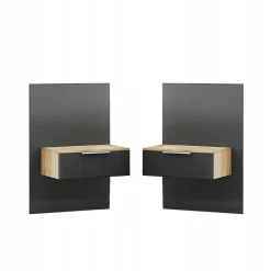 Zestaw 2 szafek nocnych Lana dąb/szary