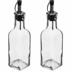 Zestaw 2 szklanych butelek na olej i ocet 0,16 l