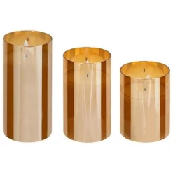 Zestaw 3 świec LED Sena bursztynowe