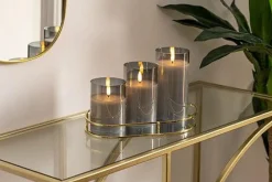 Zestaw 3 świec LED Sena dymione