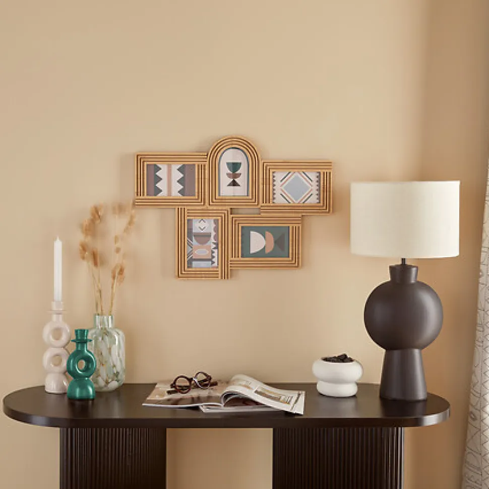 Zestaw 2 świeczników Mala beżowy/zielony