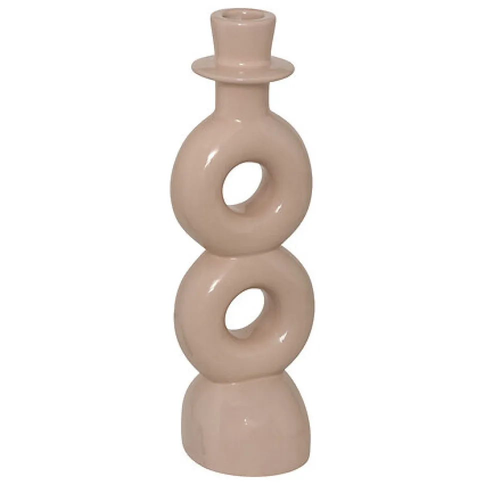 Zestaw 2 świeczników Mala beżowy/zielony