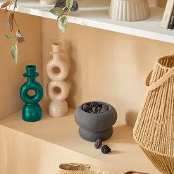 Zestaw 2 świeczników Mala beżowy/zielony