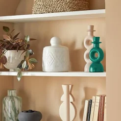 Zestaw 2 świeczników Mala beżowy/zielony