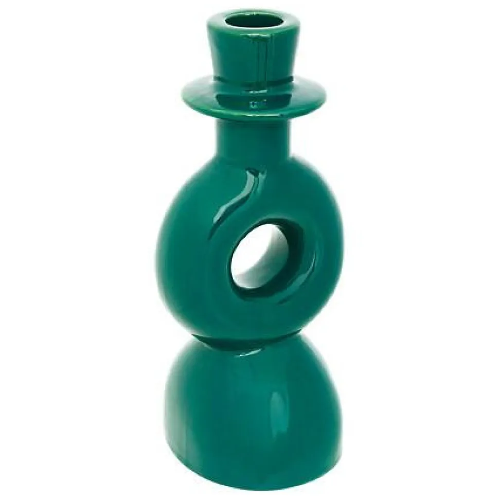 Zestaw 2 świeczników Mala beżowy/zielony