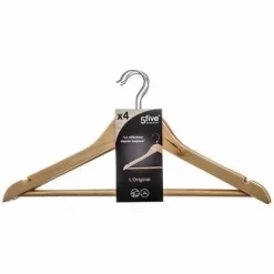 Zestaw 4 wieszaków drewnianych