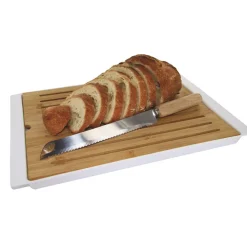 Zestaw deska do krojenia + nóż 38x27 cm biała