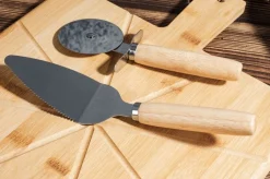 Zestaw do krojenia pizzy z bambusa