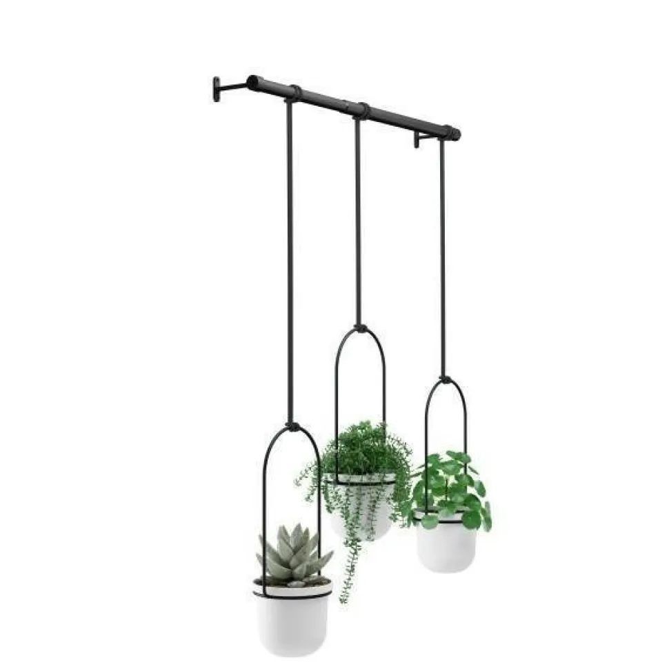 Zestaw doniczek Triflora biały/czarny