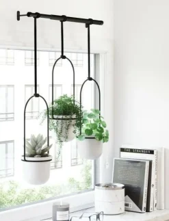 Zestaw doniczek Triflora biały/czarny