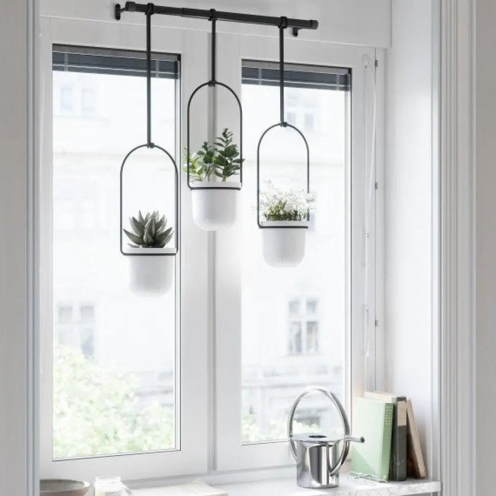 Zestaw doniczek Triflora biały/czarny