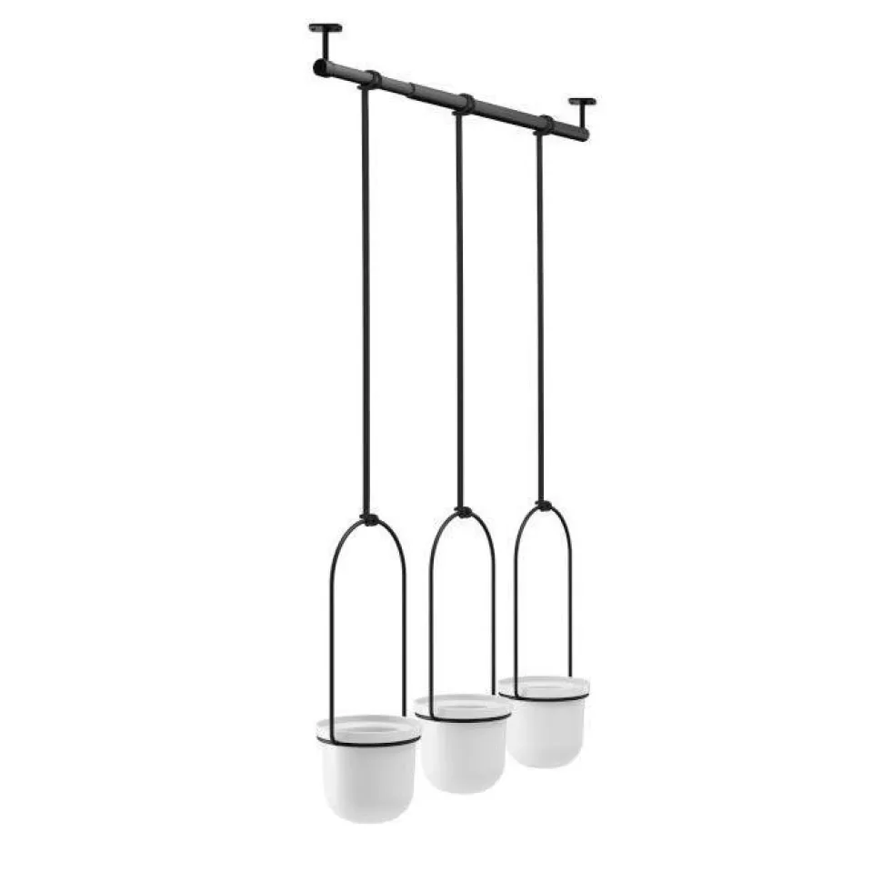 Zestaw doniczek Triflora biały/czarny