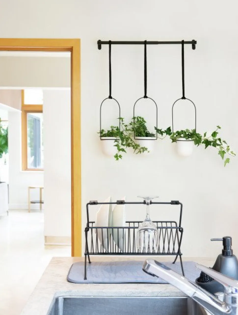 Zestaw doniczek Triflora biały/czarny