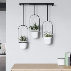 Zestaw doniczek Triflora biały/czarny