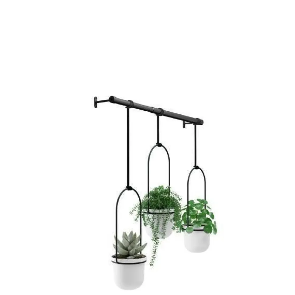 Zestaw doniczek Triflora biały/czarny