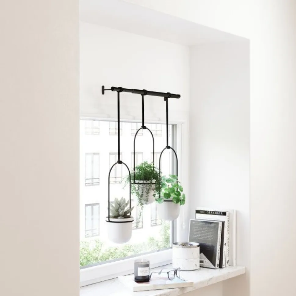 Zestaw doniczek Triflora biały/czarny