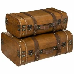 Zestaw dwóch pudełek Bruce vintage brązowe