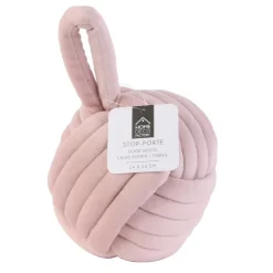 Zestaw dwóch stoperów do drzwi Yarn różowy i szary welwetowe