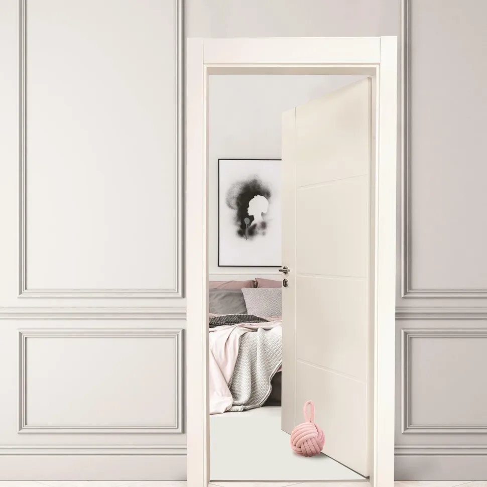 Zestaw dwóch stoperów do drzwi Yarn różowy i szary welwetowe