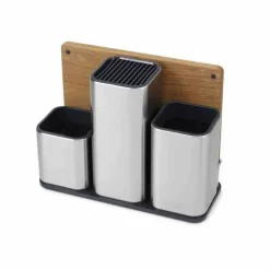 Zestaw kuchenny z deską Joseph Joseph srebrny/czarny