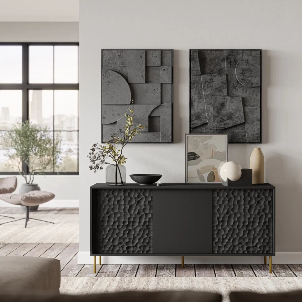 Zestaw mebli do salonu Afir czarny